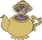 Alice In Wonderland Mad Tea Py Group In Teacup Alice Mad Hatter Dormouse - Filled Embroidery Design - 589