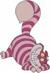 Alice In Wonderland Cheshire Cat Various Grinning And Disappearing Poses - Filled Embroidery Design - 601