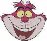 Alice In Wonderland Cheshire Cat Iconic Grinning Portraits And Full Body Poses - Filled Embroidery Design - 609