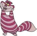 Alice In Wonderland Cheshire Cat Iconic Grinning Portraits And Full Body Poses - Filled Embroidery Design - 611