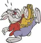 Alice In Wonderland White Rabbit Late For Important Date Various Running Poses - Filled Embroidery Design - 626
