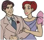 Disney Character Couples Bernard Bianca Rescuers Adam Belle Beauty Beast - Filled Embroidery Design - 650