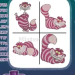Alice In Wonderland Cheshire Cat Large Grin Various Poses Head And Body Ps - Filled Embroidery Design - Instant Download