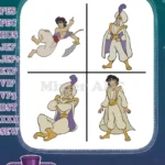 Disney Aladdin Sword Fight Genie Magic Lamp Prince Ali Disguise Classic Scenes - Filled Embroidery Design - Instant Download