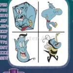 Disney Aladdin Genie Magic Poses Transformations Bee Costume Powerful Friend - Filled Embroidery Design - Instant Download