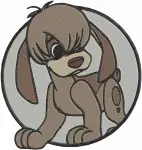 Disney Lady Tramp Scamp Puppy Playful Poses With Box Mischievous Dog Set - Filled Embroidery Design - 656