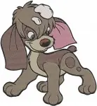 Disney Lady Tramp Scamp Puppy Running Sleeping Playful Dog Brown Pup Collection - Filled Embroidery Design - 660