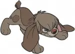 Disney Lady Tramp Scamp Puppy Running Sleeping Playful Dog Brown Pup Collection - Filled Embroidery Design - 663