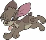 Disney Lady Tramp Scamp Puppy Action Jumping Running Energetic Dog - Filled Embroidery Design - 664