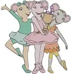 Disney Classic Animation Mice Ballerinas Group Dance Solo Poses Graceful Animals - Filled Embroidery Design - 677