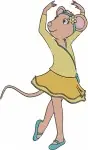 Disney Classic Animation Mice Ballerinas Group Dance Solo Poses Graceful Animals - Filled Embroidery Design - 678