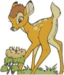 Disney Bambi Young Fawn In Nature With Flowers Lying Down Gentle Deer Bundle - Filled Embroidery Design - 702