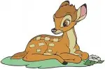 Disney Bambi Young Fawn In Nature With Flowers Lying Down Gentle Deer Bundle - Filled Embroidery Design - 703