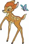 Disney Bambi Young Fawn Butterfly Birds Forest Friends Innocent Deer Life Set - Filled Embroidery Design - 706