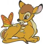 Disney Bambi Young Fawn Butterfly Birds Forest Friends Innocent Deer Life Set - Filled Embroidery Design - 707