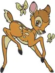 Disney Bambi Young Fawn Butterfly Birds Forest Friends Innocent Deer Life Set - Filled Embroidery Design - 708