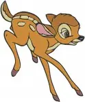 Disney Bambi Young Fawn Deer Classic Poses Standing Walking Forest Animal - Filled Embroidery Design - 714