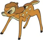 Disney Bambi Young Fawn Deer Classic Poses Standing Walking Forest Animal - Filled Embroidery Design - 716