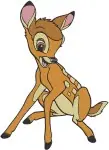 Disney Bambi Young Fawn Deer Classic Poses Standing Walking Forest Animal - Filled Embroidery Design - 717
