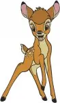 Disney Bambi Young Fawn Deer Alert Standing Looking Poses Innocent Creature - Filled Embroidery Design - 718