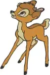 Disney Bambi Young Fawn Deer Alert Standing Looking Poses Innocent Creature - Filled Embroidery Design - 719