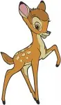 Disney Bambi Young Fawn With Mother In Flowers Tender Moments Deer Family Designs - Filled Embroidery Design - 722