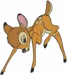 Disney Bambi Young Fawn With Mother In Flowers Tender Moments Deer Family Designs - Filled Embroidery Design - 723