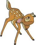 Disney Bambi Young Fawn With Mother In Flowers Tender Moments Deer Family Designs - Filled Embroidery Design - 725