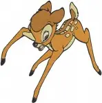 Disney Bambi Young Fawn Interacting Pair Lying Down Standing Deer Poses - Filled Embroidery Design - 726