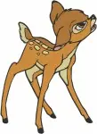 Disney Bambi Young Fawn Interacting Pair Lying Down Standing Deer Poses - Filled Embroidery Design - 727