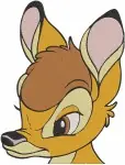 Disney Bambi Young Fawn Standing In Grass Close Up Face Portrait Cute Deer Set - Filled Embroidery Design - 737