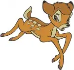 Disney Bambi Young Fawn Action Poses Running Jumping Stled Playful Deer Collection - Filled Embroidery Design - 741