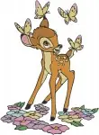 Bambi Young Deer With Bluebirds And Butterflies Woodland Scenes Collection - Filled Embroidery Design - 745
