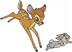 Bambi The Young Fawn And Thumper The Rabbit Playful Woodland Adventures - Filled Embroidery Design - 753