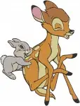 Bambi Thumper And Flower Forest Friends Group Poses And Easter Egg Scene - Filled Embroidery Design - 757