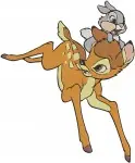 Bambi The Fawn And Thumper The Bunny Charming Poses And Interactions Clip - Filled Embroidery Design - 762