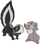 Bambi And Friends Thumper Flower Group Shots And Individual Character Poses - Filled Embroidery Design - 766