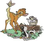 Bambi Thumper And Flower Playful Interactions And Forest Friendship Scenes - Filled Embroidery Design - 770