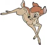 Bambi Adorable Young Fawn Character Poses Standing Walking And Looking Back - Filled Embroidery Design - 783