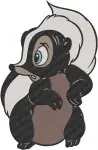Bambi Flower The Shy Skunk Various Cute Expressions And Standing Poses Set - Filled Embroidery Design - 790