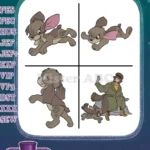 Disney Lady Tramp Scamp Puppy Action Jumping Running Energetic Dog - Filled Embroidery Design - Instant Download