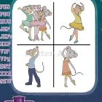 Disney Classic Animation Mice Ballerinas Pner Dancing Duets Performance Bundle - Filled Embroidery Design - Instant Download