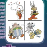 Iconic Toon Stars Brain Pinky Brain Asterix Obelix Cruella 101 Dalmatians Set - Filled Embroidery Design - Instant Download