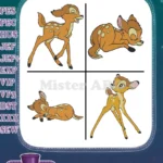 Disney Bambi Young Fawn And Mother Sleeping Resting Walking Deer Life Bundle - Filled Embroidery Design - Instant Download
