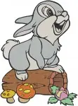 Bambi Thumper The Rabbit Adorable Poses Sitting And Holding Paws Collection - Filled Embroidery Design - 811