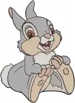 Bambi Thumper The Rabbit Adorable Poses Sitting And Holding Paws Collection - Filled Embroidery Design - 813