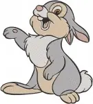 Bambi Thumper The Rabbit Adorable Poses Sitting And Holding Paws Collection - Filled Embroidery Design - 814