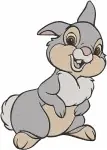 Bambi Thumper The Bunny Playful Stretching And Rolling Poses Character - Filled Embroidery Design - 815