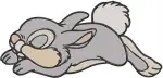 Bambi Thumper The Rabbit Running Thumping And With Spring Flower Cute Poses - Filled Embroidery Design - 820