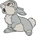 Bambi Thumper And Miss Bunny Romantic And Playful Rabbit Pair Interactions - Filled Embroidery Design - 836